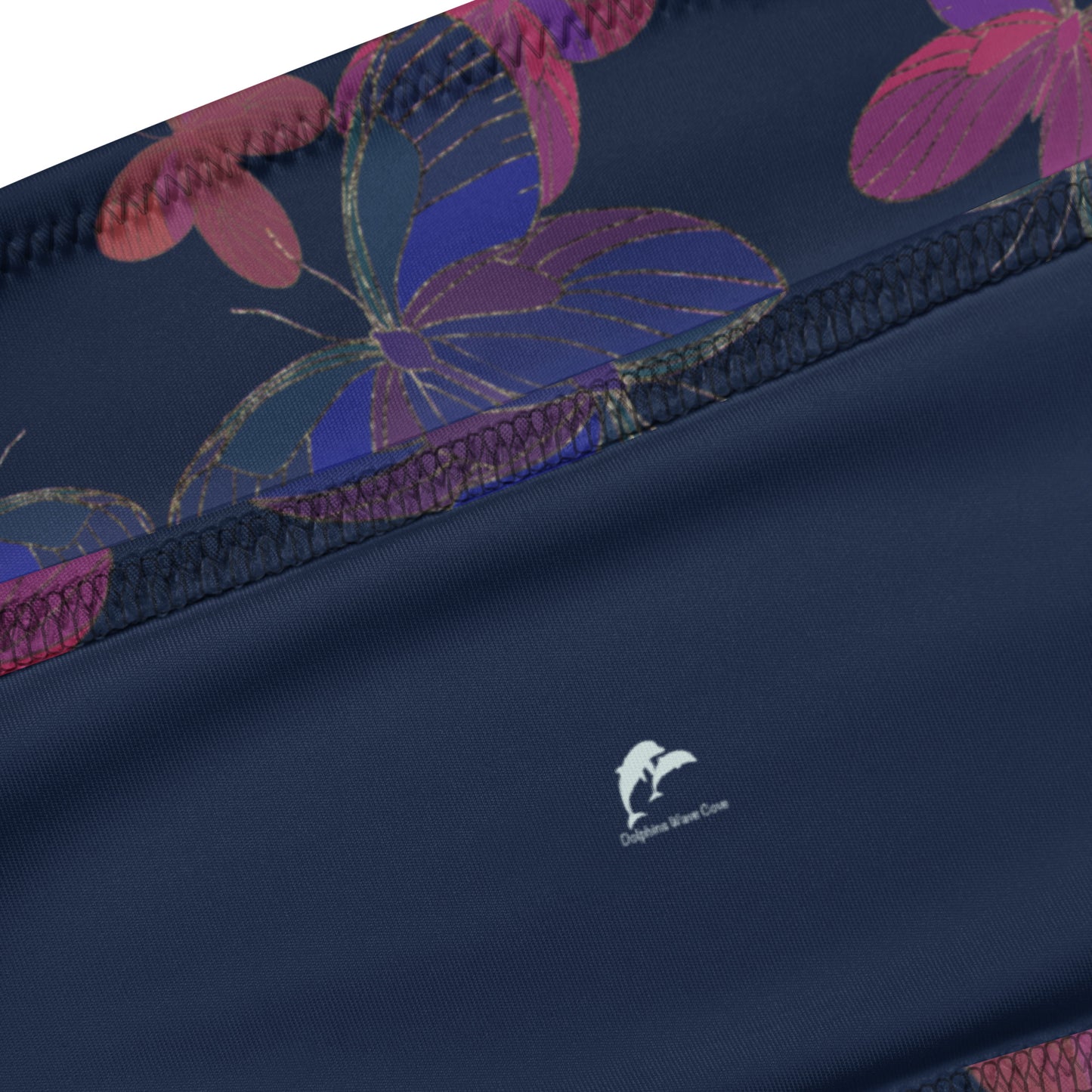 bandeau bikini with butterflies on navy