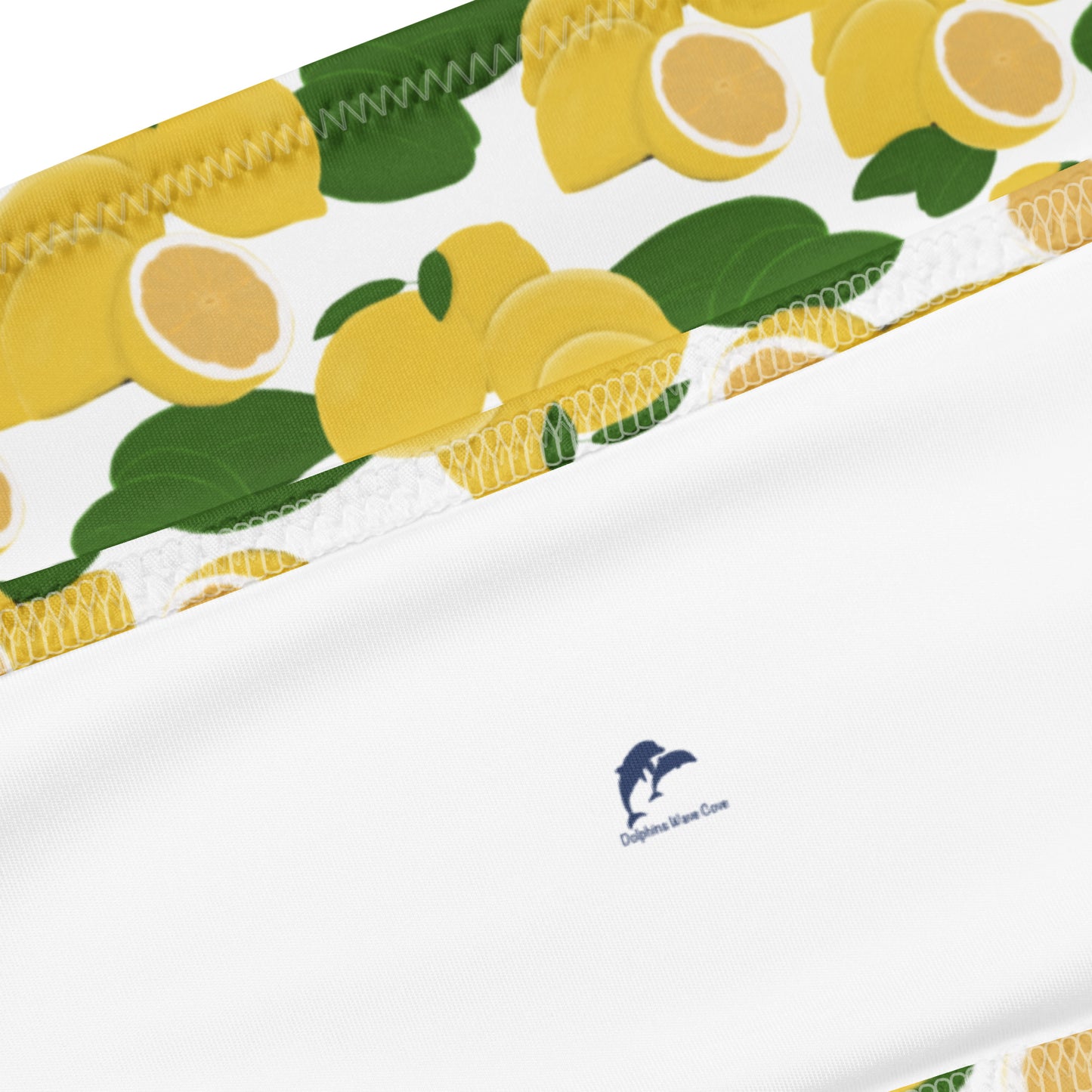 bandeau bikini with lemons and leaves