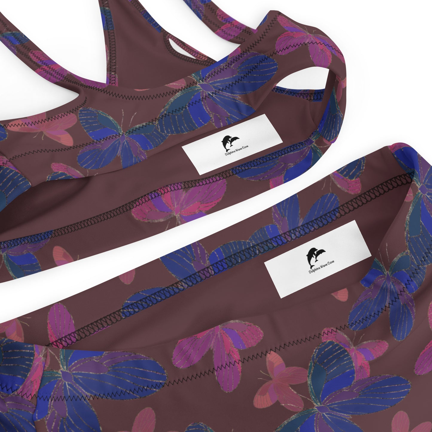 butterfly high waist bikini in burgundy