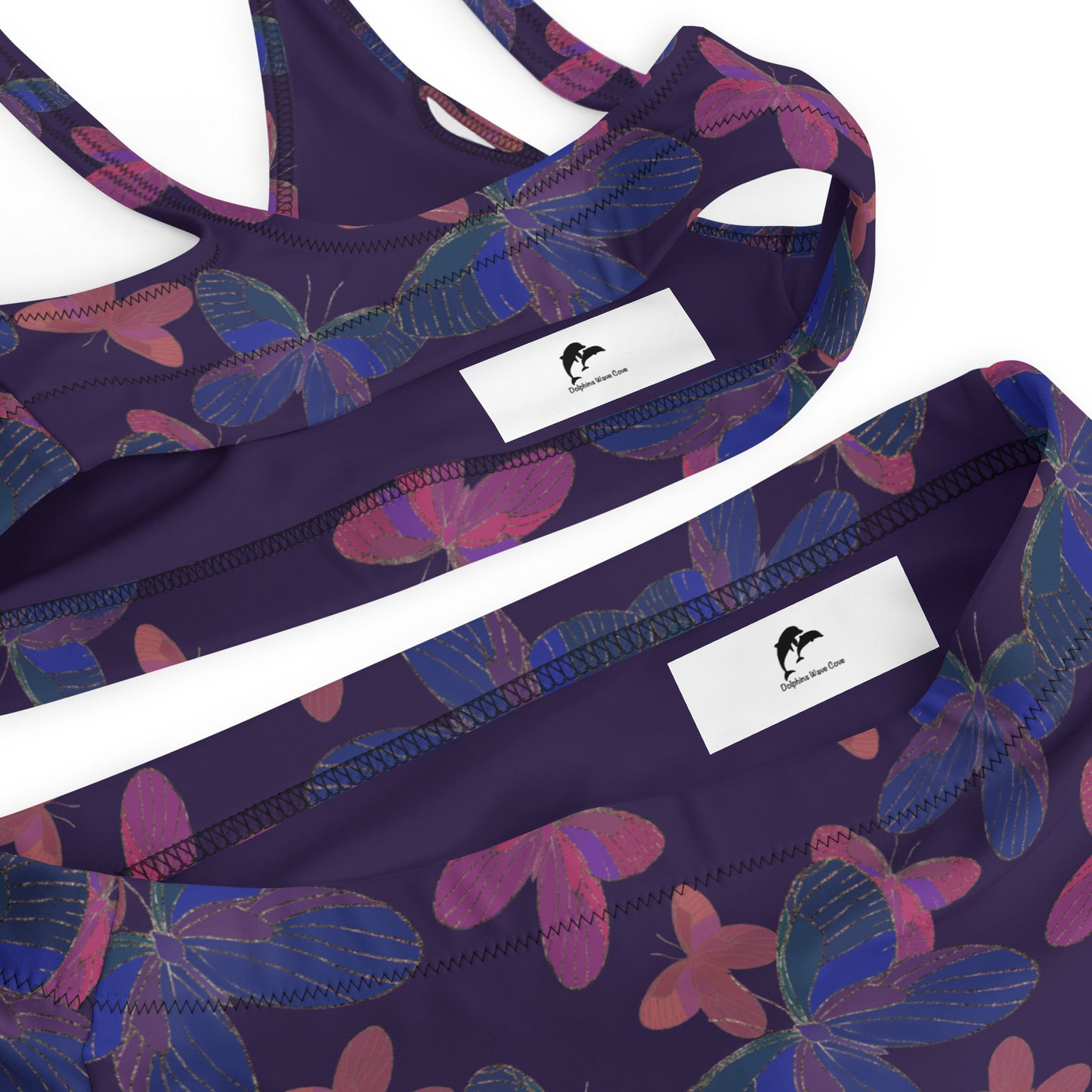 butterfly high waist bikini in purple