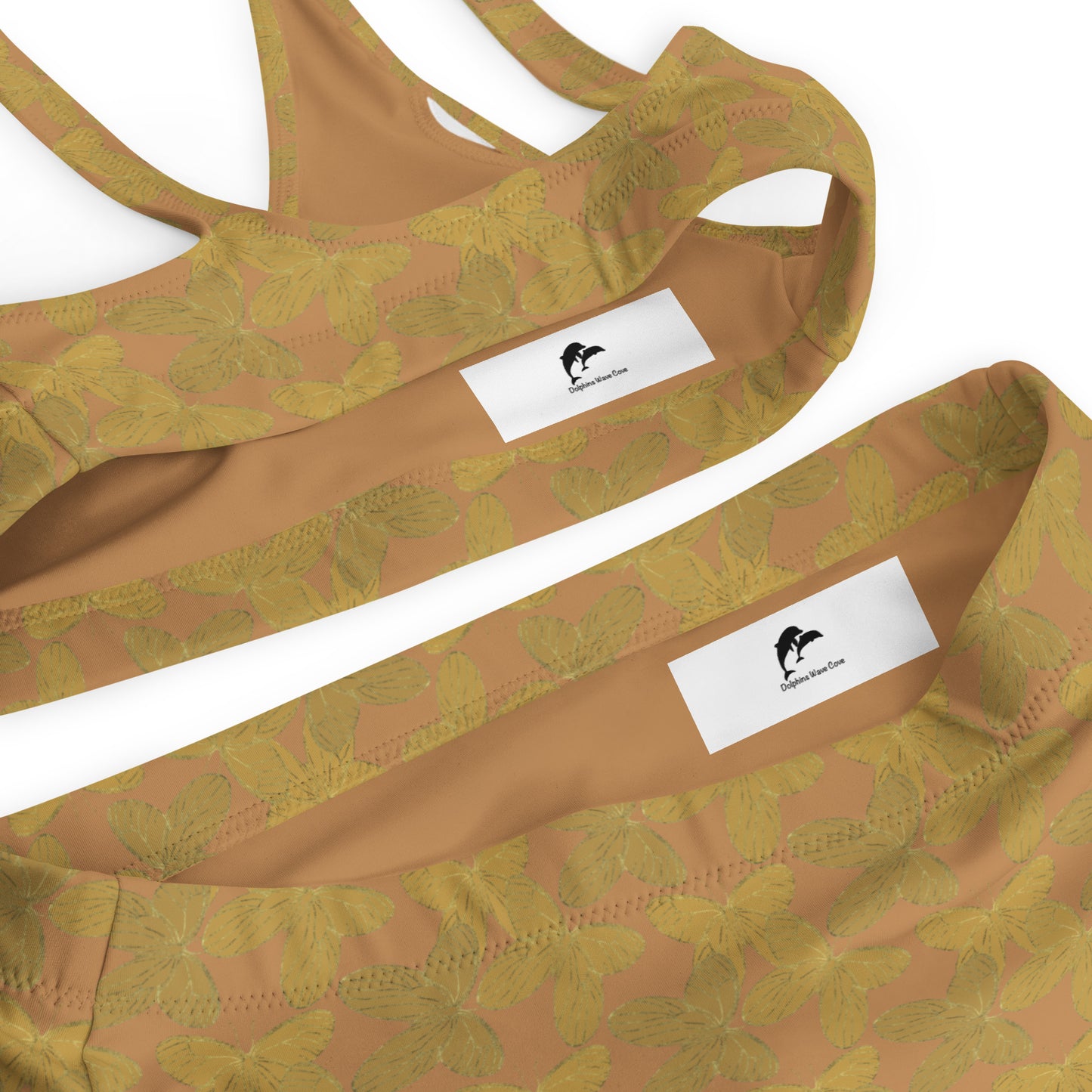 gold butterfly high waisted bikini two piece