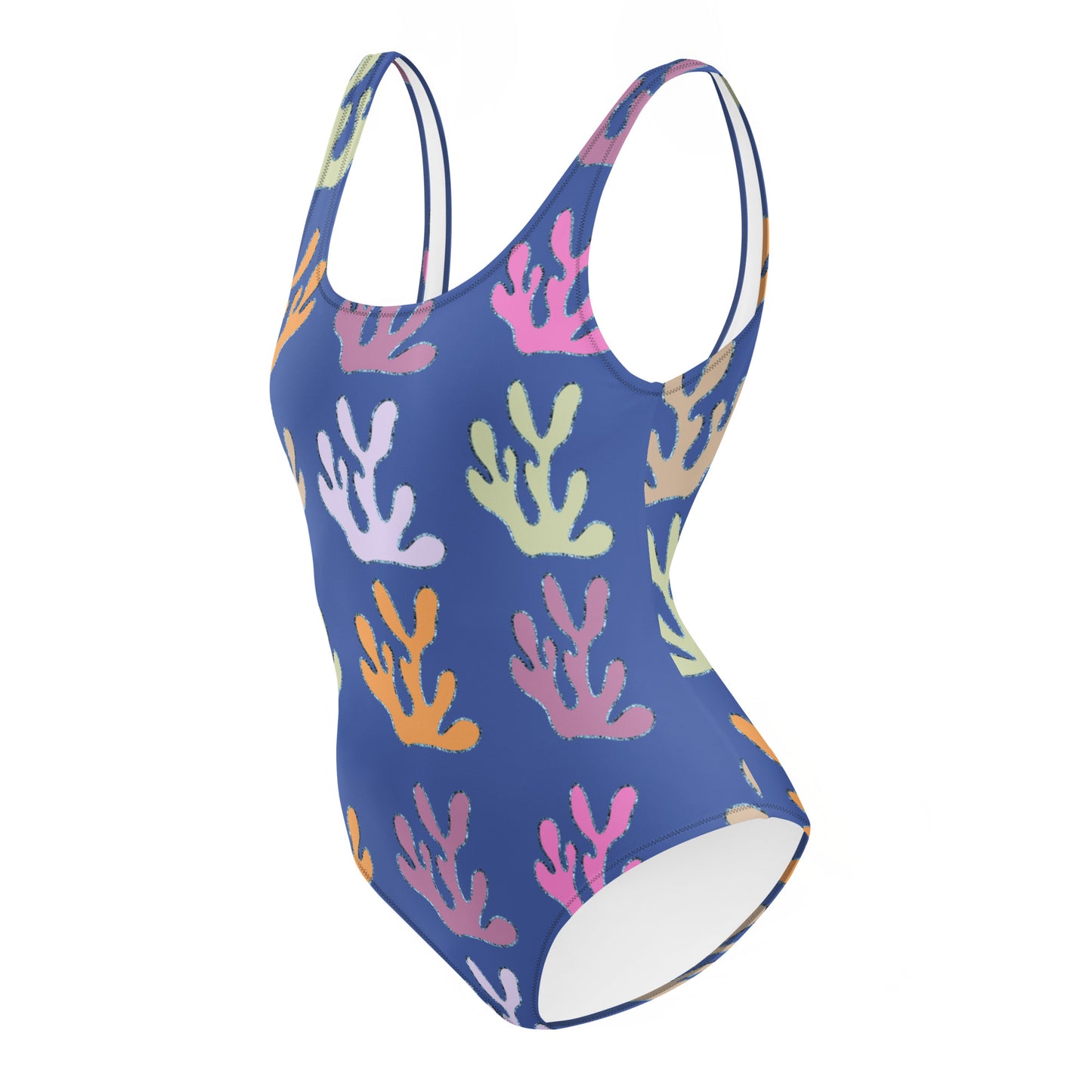 one piece swimsuit with multicolour coral