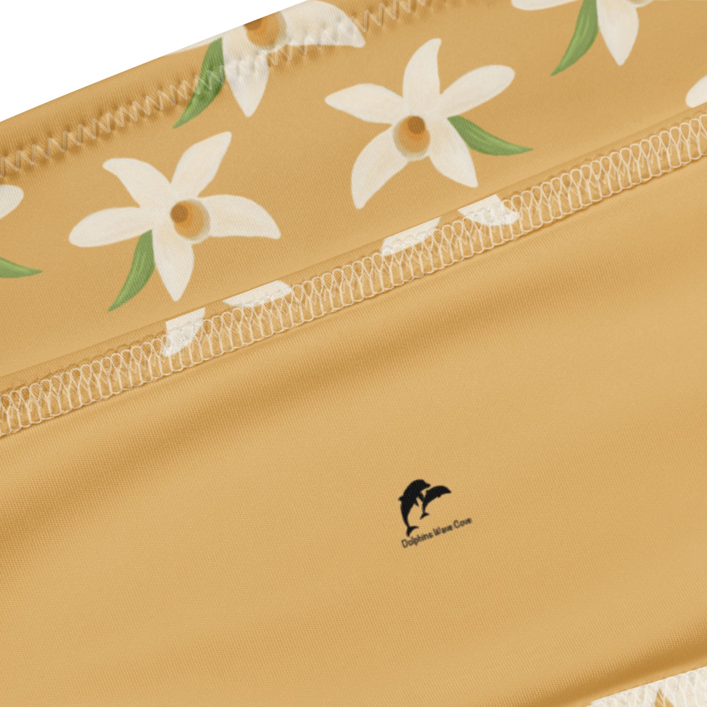 orchids bandeau bikini on yellow