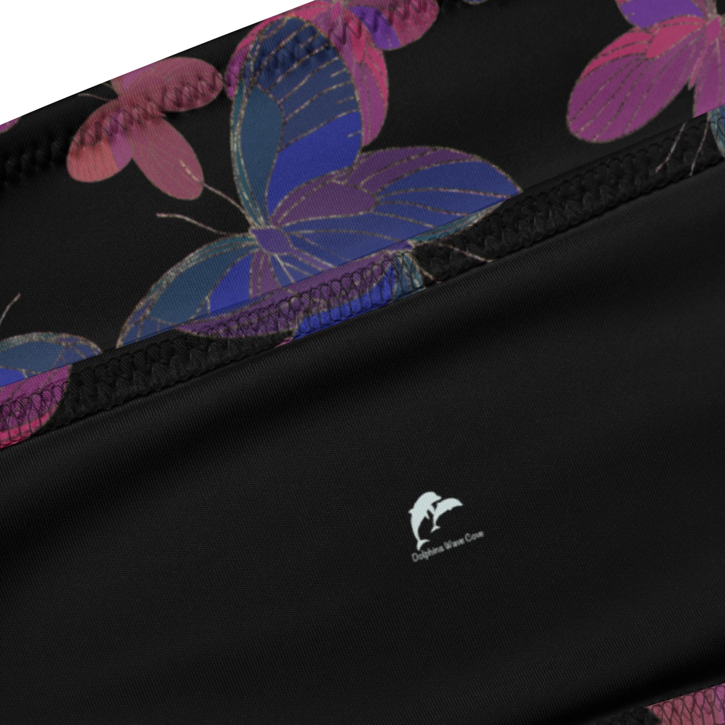 bandeau bikini with butterflies on black