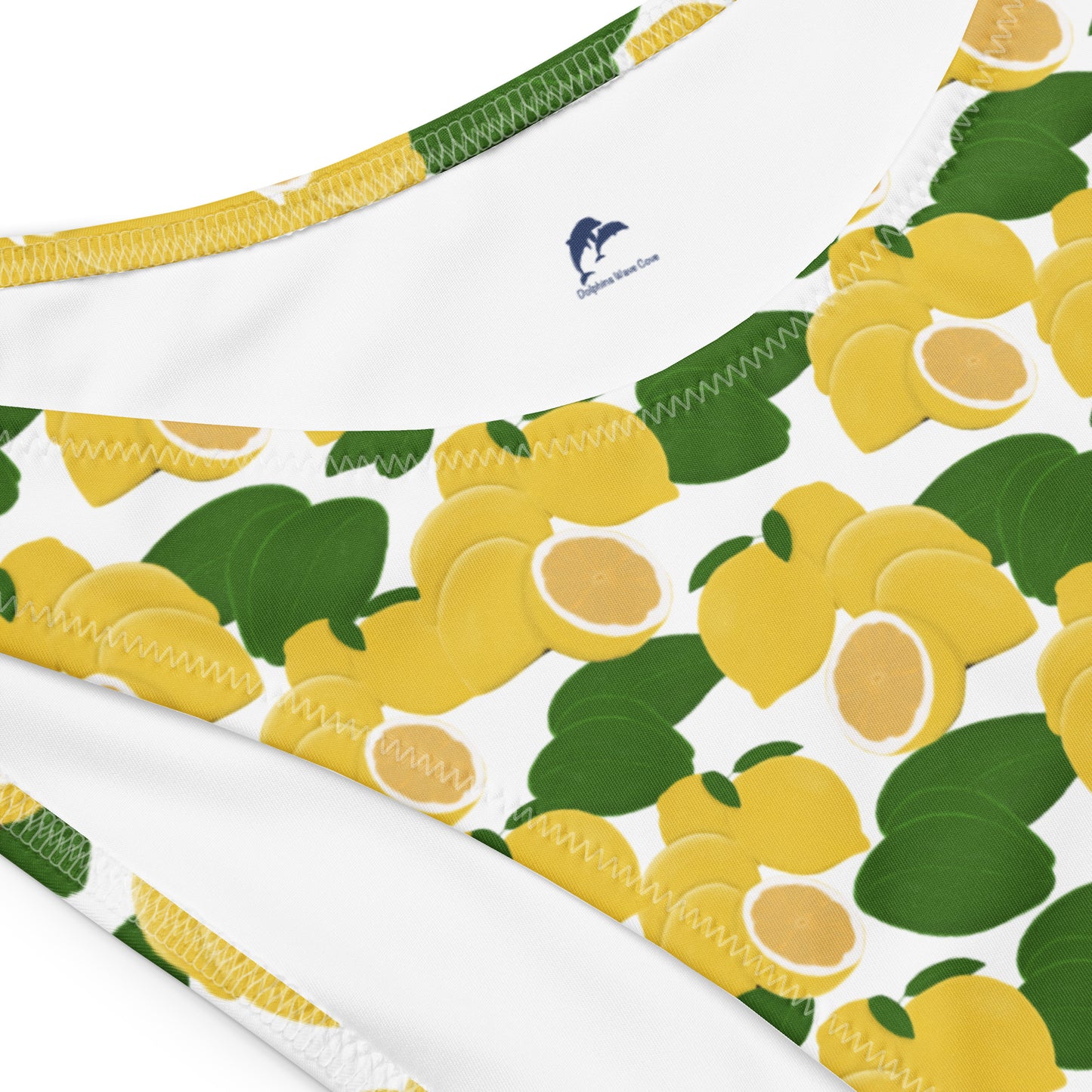 bandeau bikini with lemons and leaves