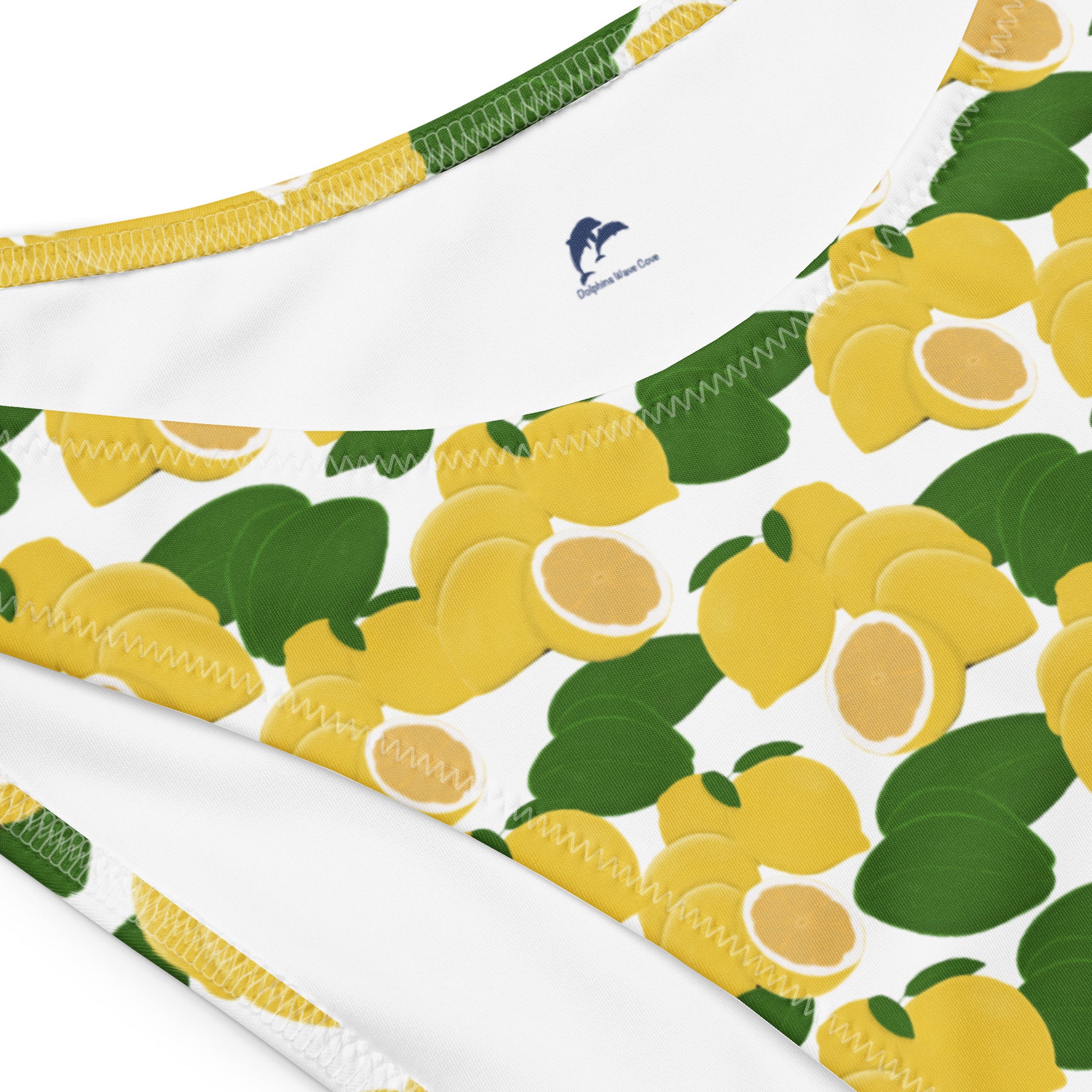 bandeau bikini with lemons and leaves