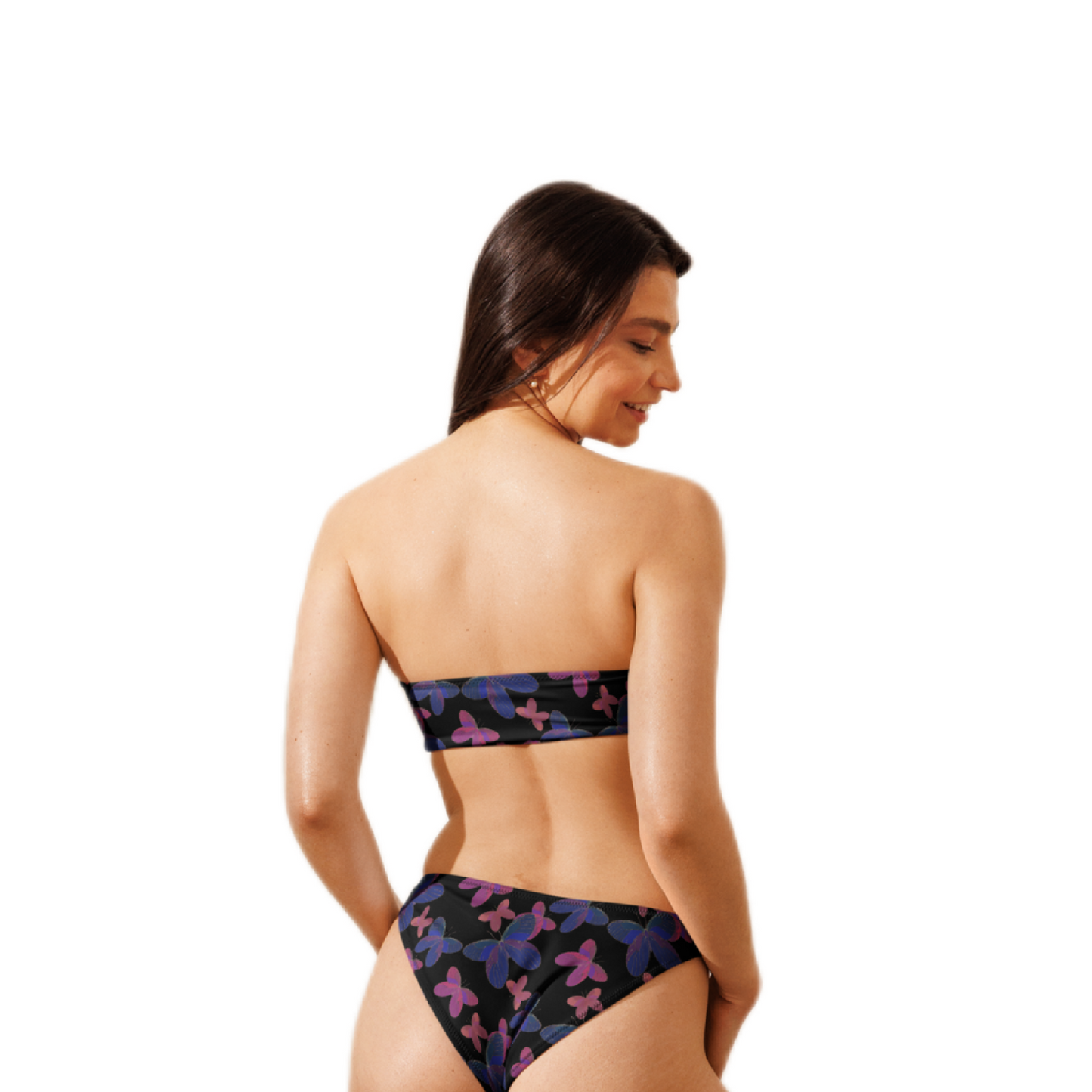 Butterfly Bandeau Bikini Black