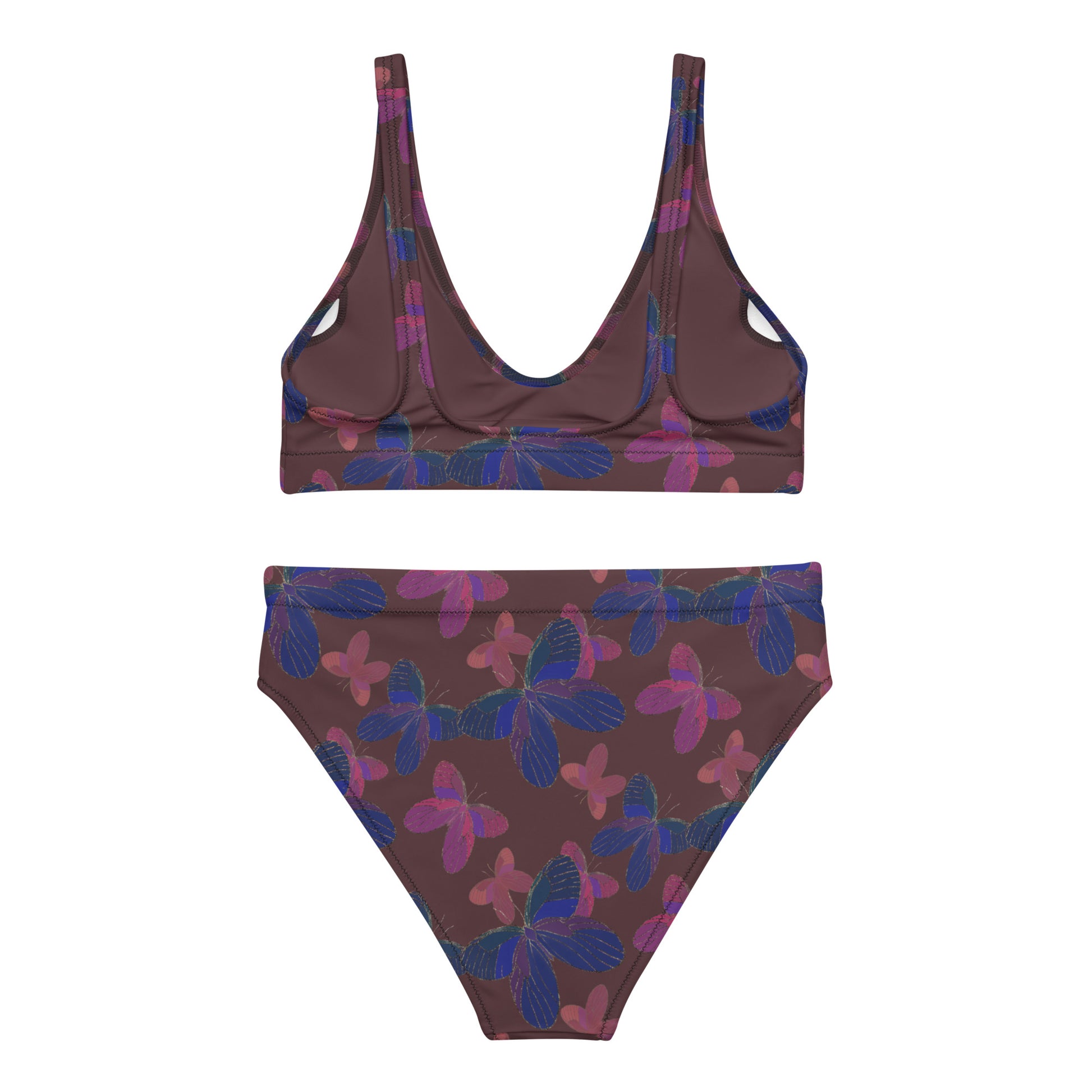 butterfly high waist bikini in burgundy