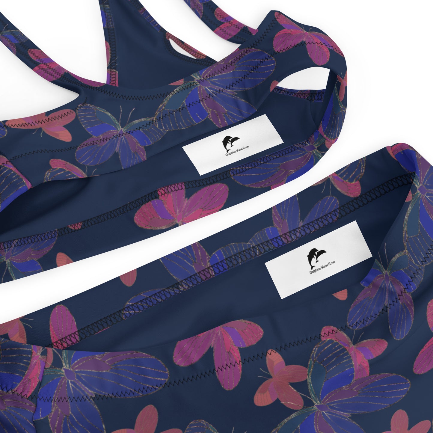 butterfly high waist bikini in navy