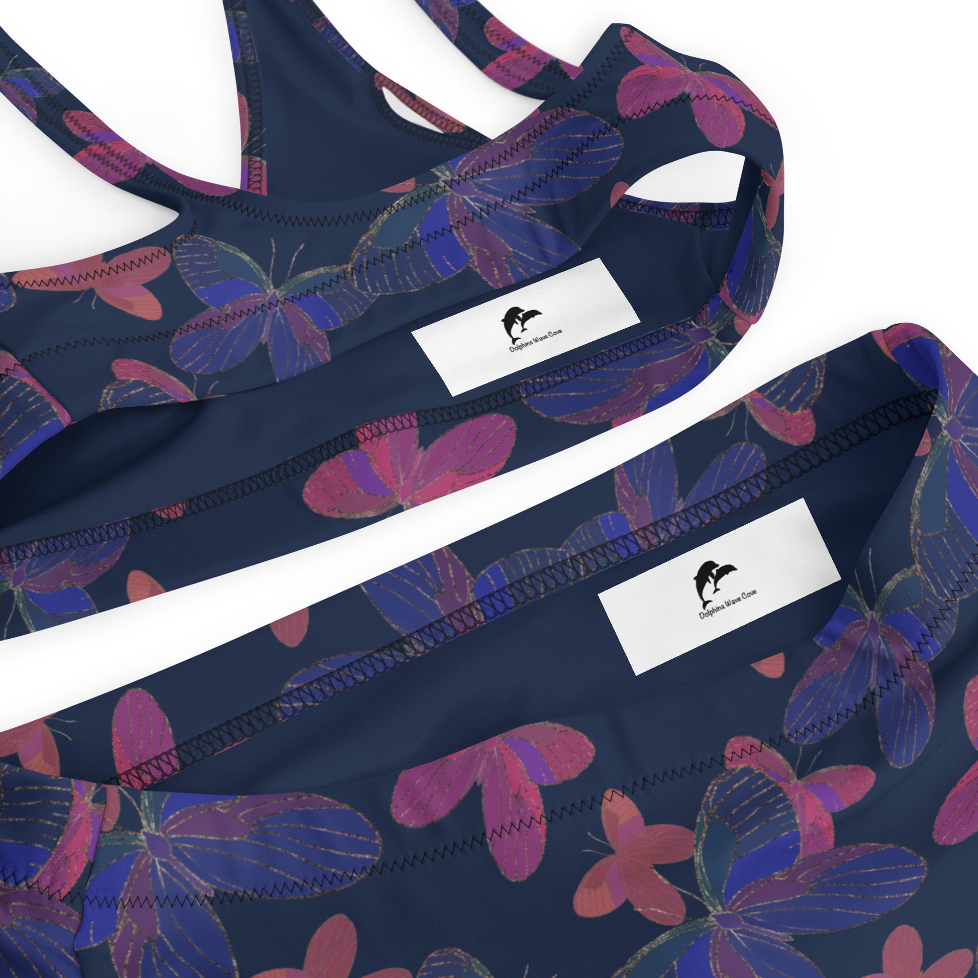 butterfly high waist bikini in navy