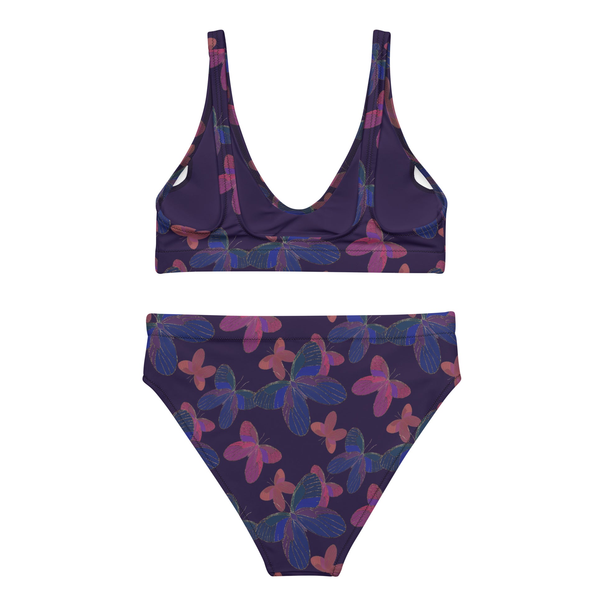 butterfly high waist bikini in purple