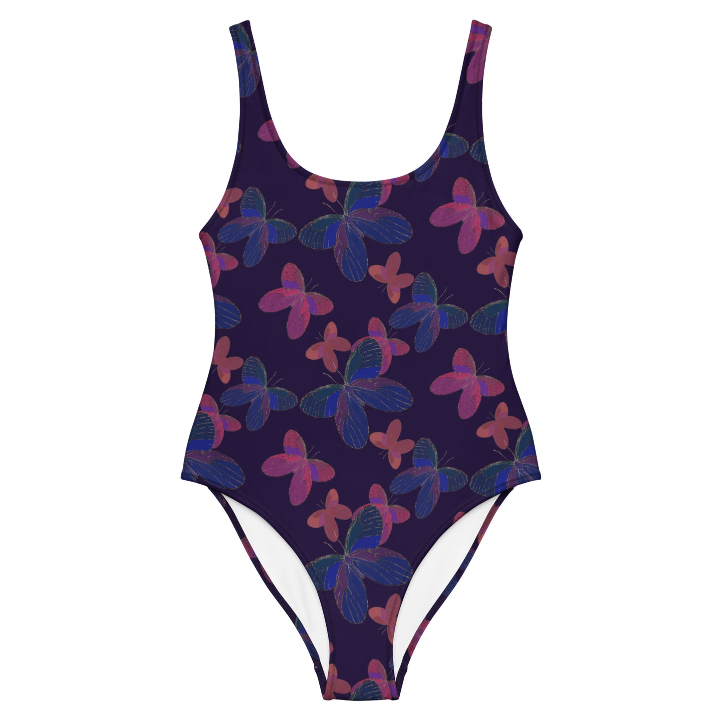 one piece swimsuit butterfly on purple