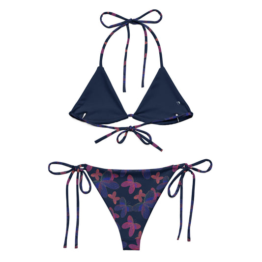 butterfly string bikini in navy