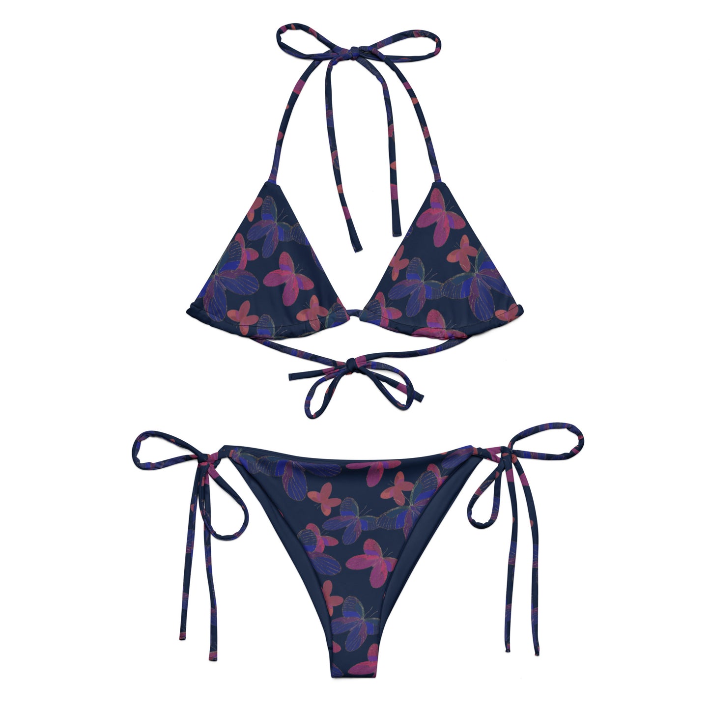 butterfly string bikini in navy