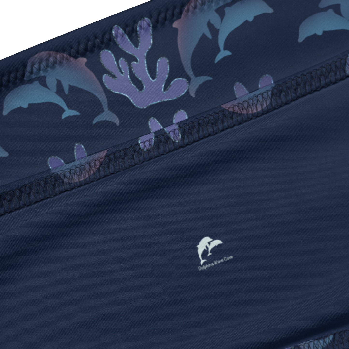 coral reef dolphins bandeau bikini on navy