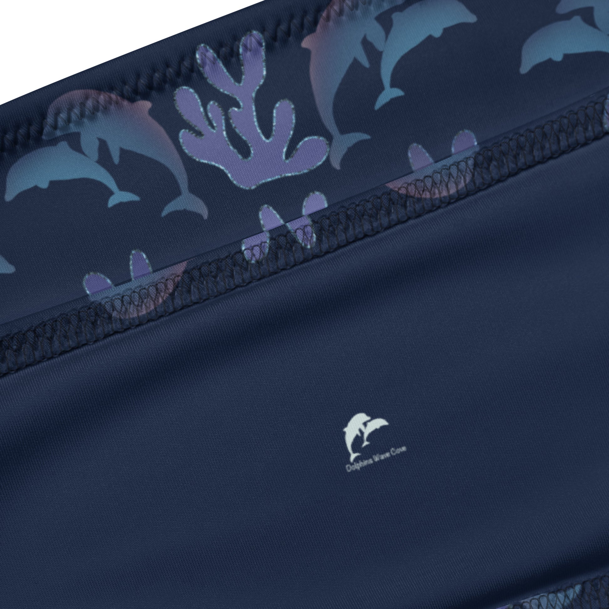 coral reef dolphins bandeau bikini on navy