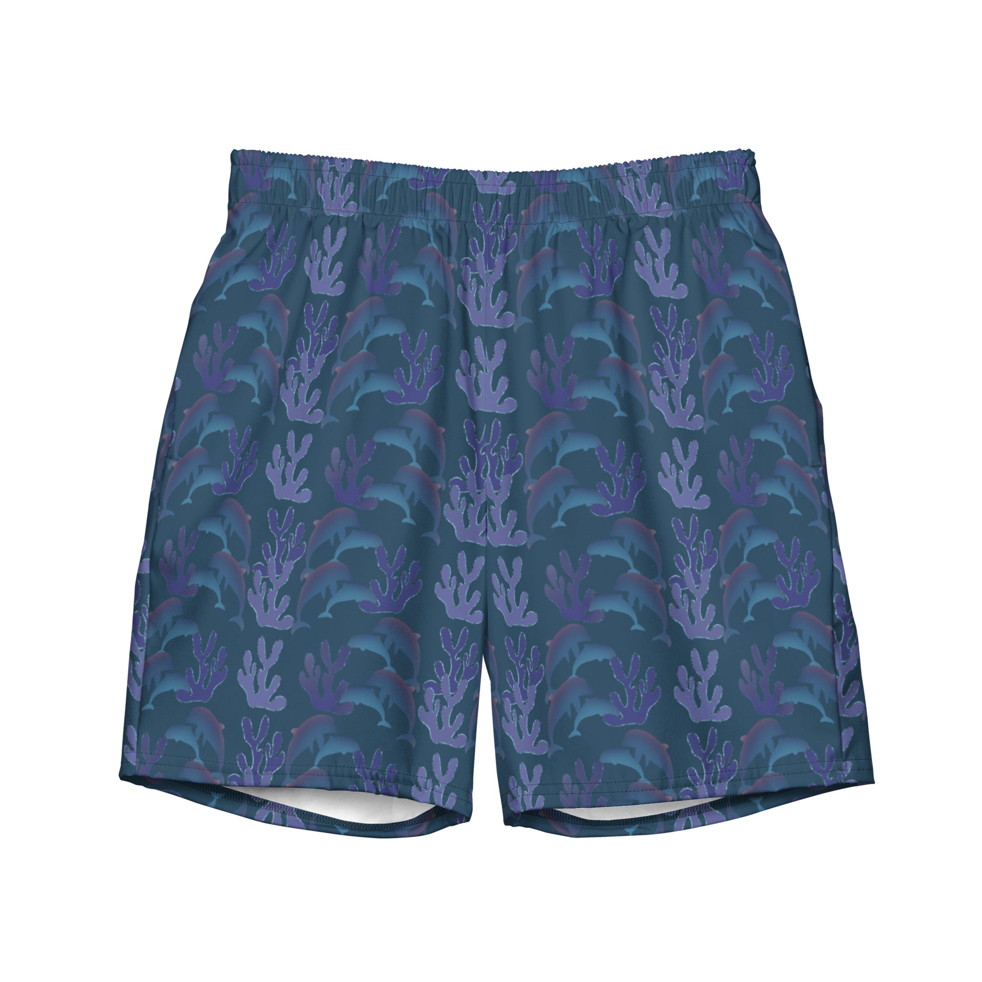 coral reef dolphins swim trunks in ocean