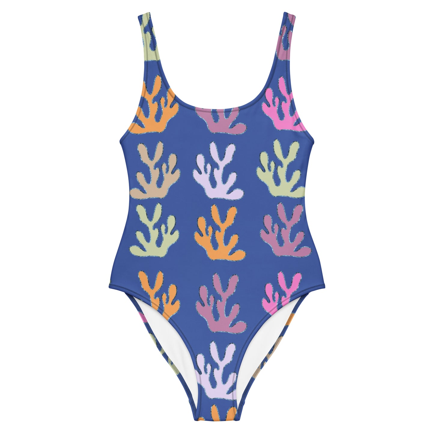 one piece swimsuit with multicolour coral reef