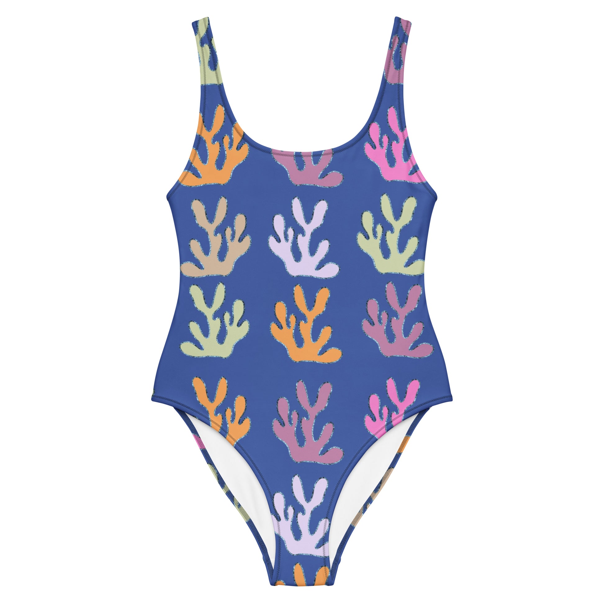 one piece swimsuit with multicolour coral reef