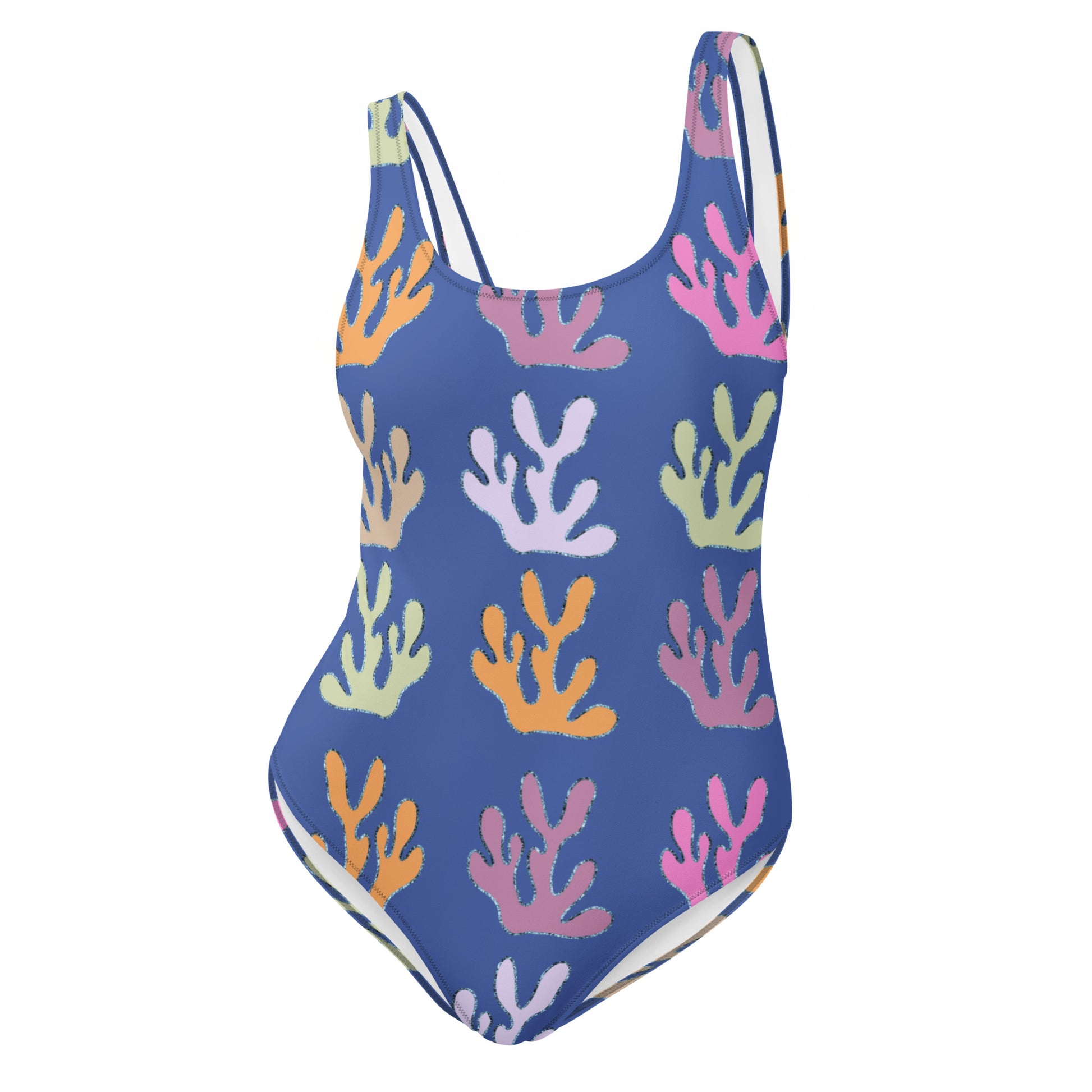 one piece swimsuit with multicolour coral reef