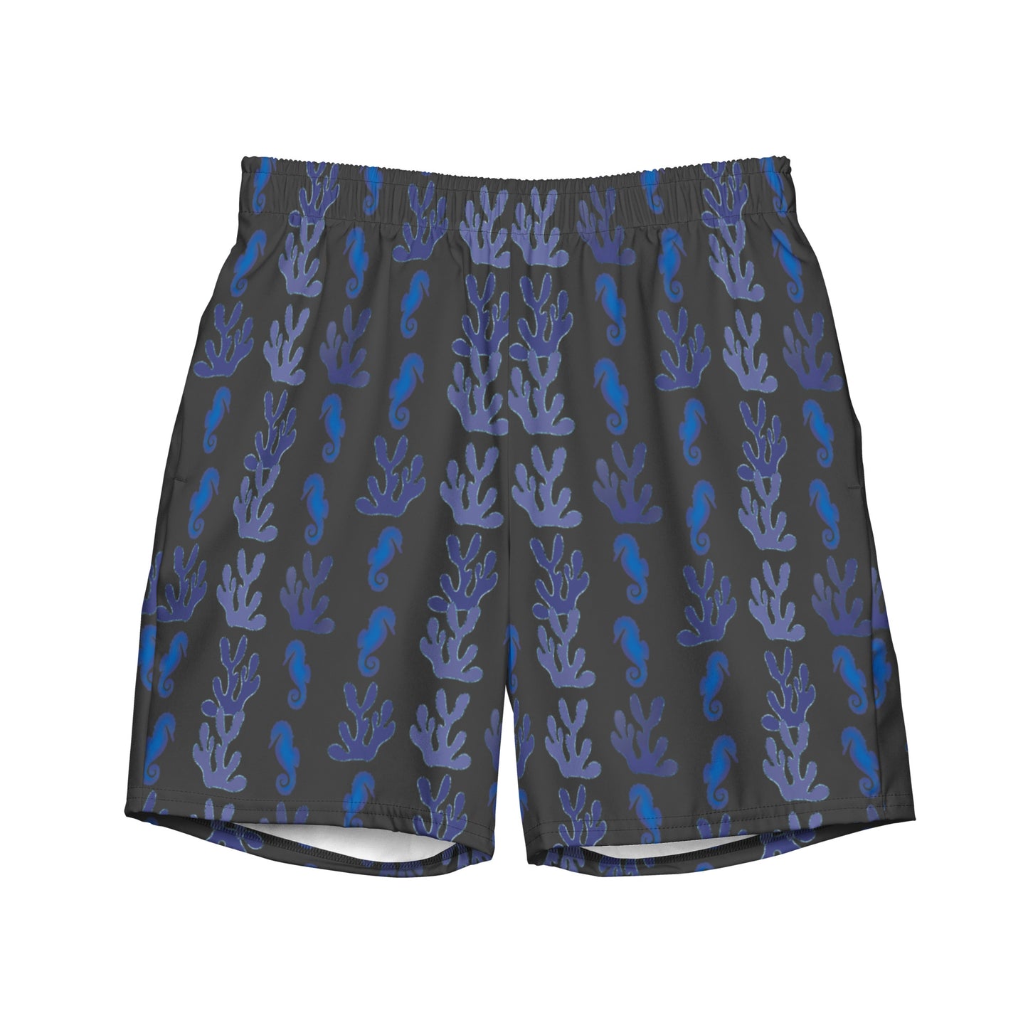 sea horse swim trunks in gray brown
