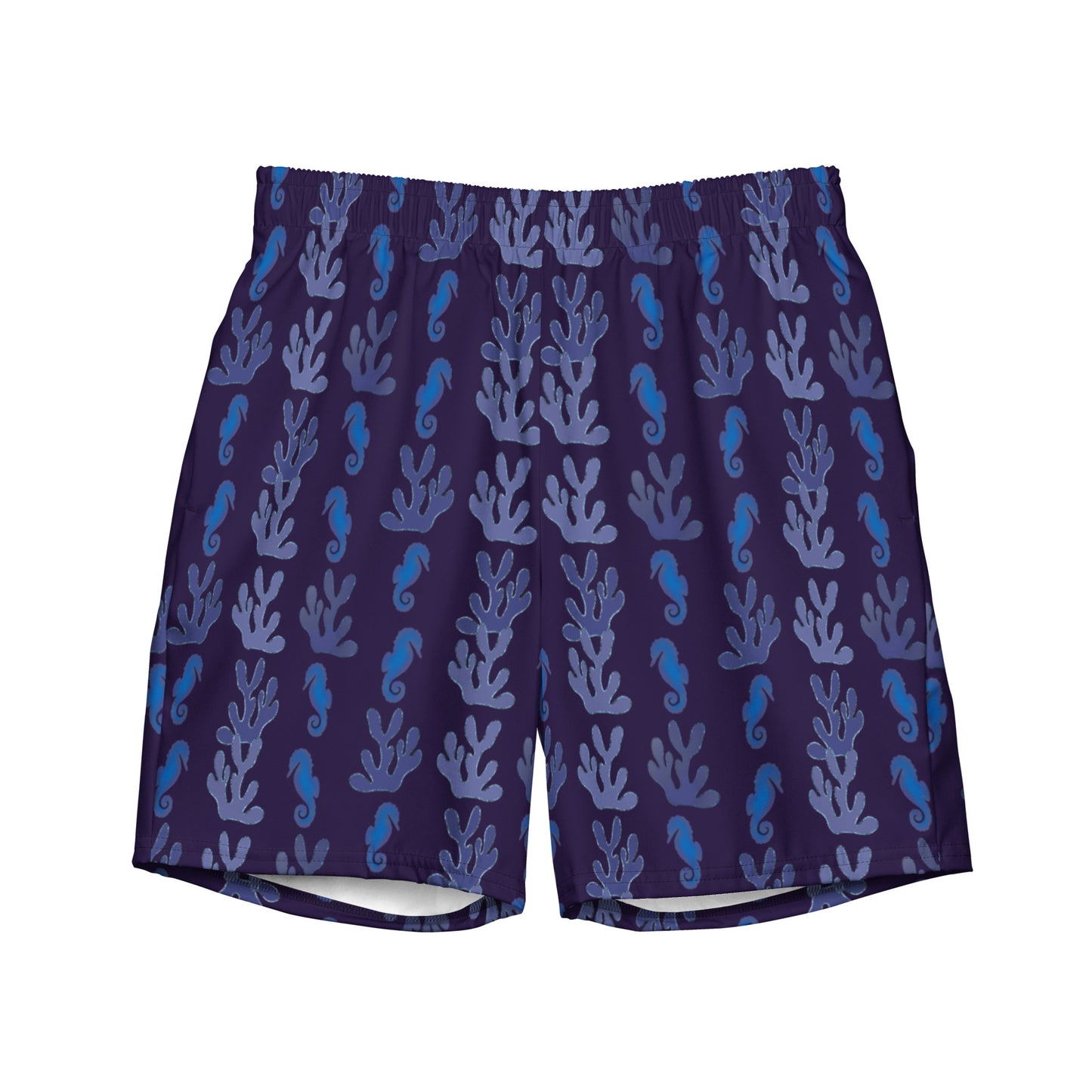 seahorse swim trunks in purple