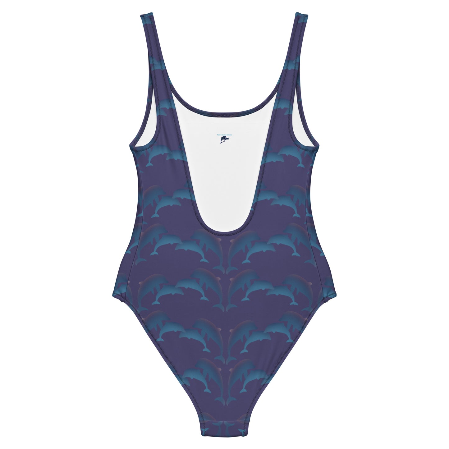 dolphins one piece swimsuit in deep blue