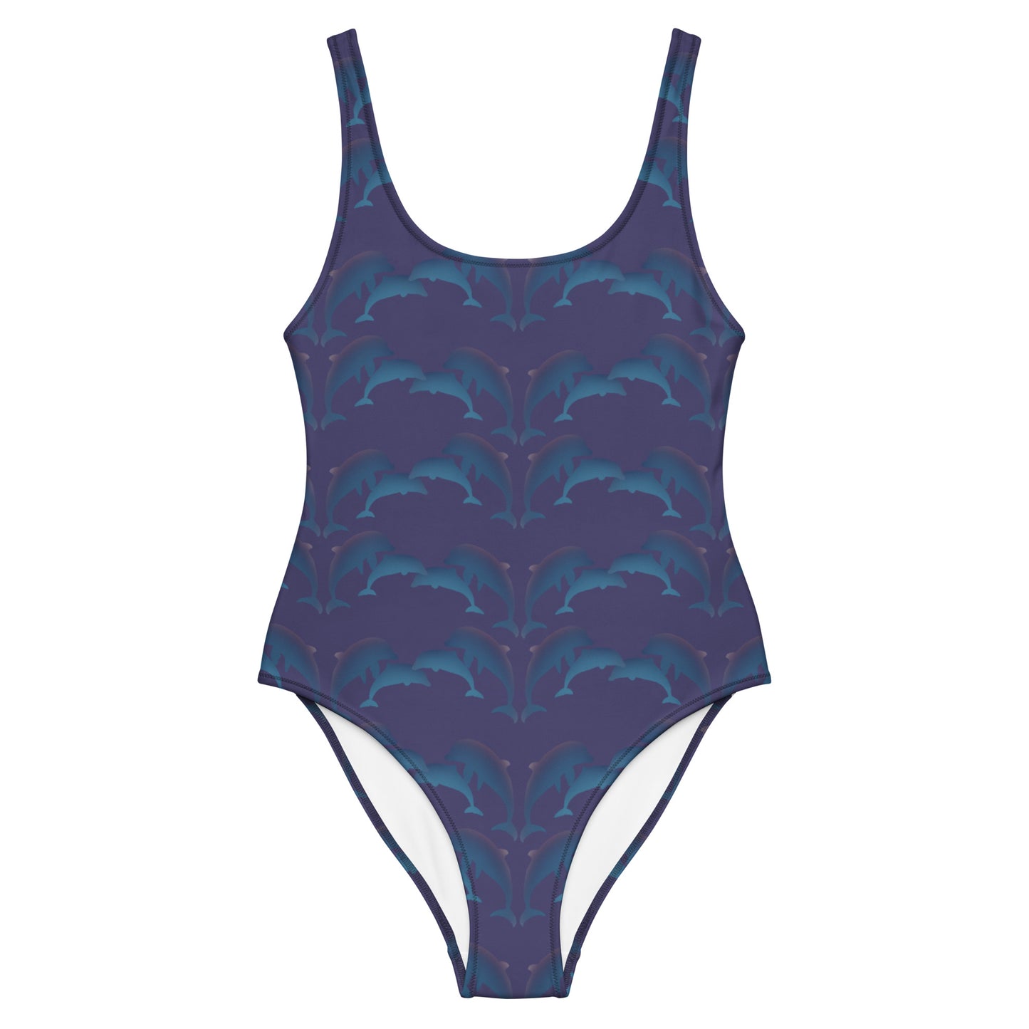 dolphins one piece swimsuit in deep blue