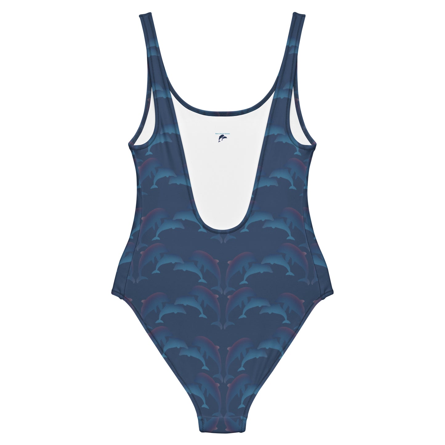 dolphins one piece swimsuit in ocean blue