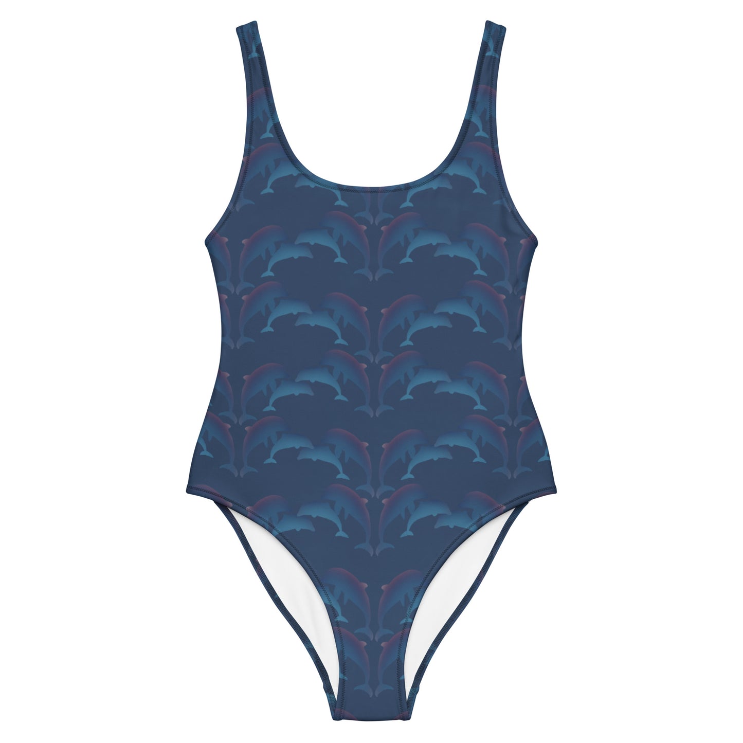 dolphins one piece swimsuit in ocean blue
