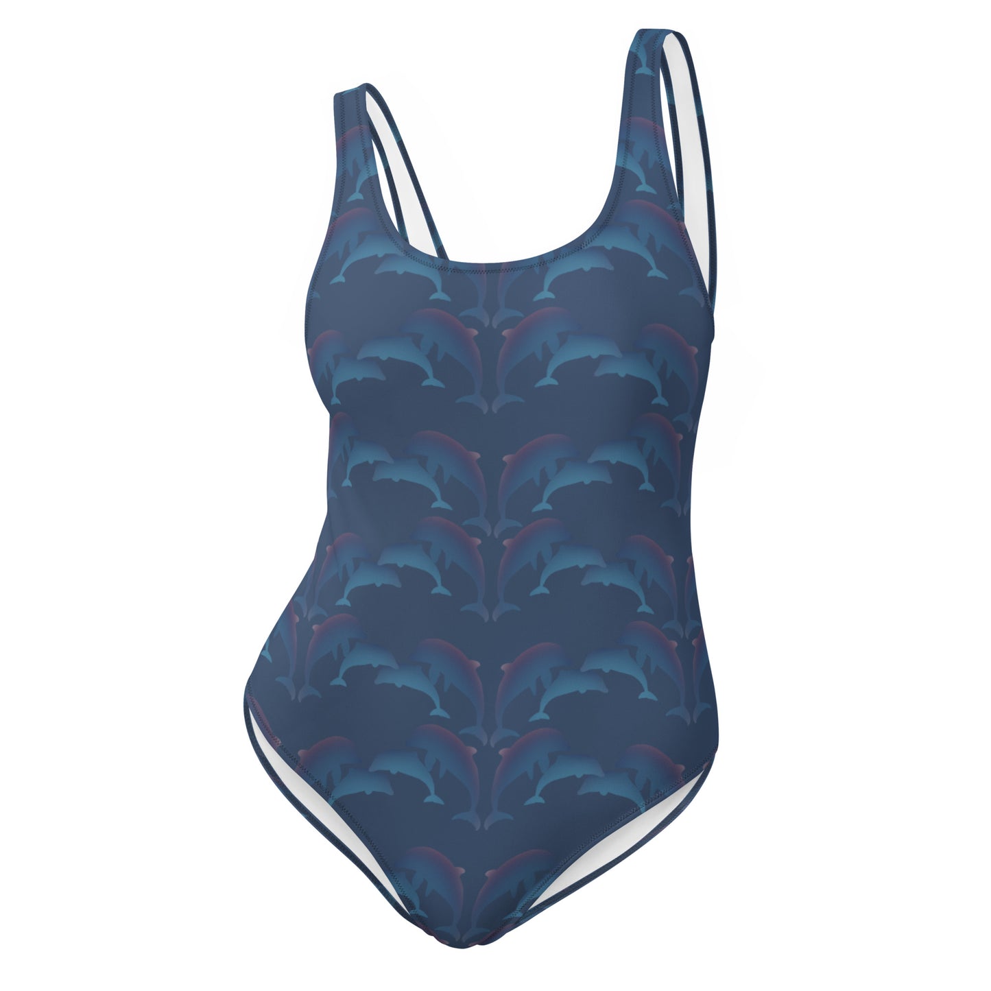 dolphins one piece swimsuit in ocean blue