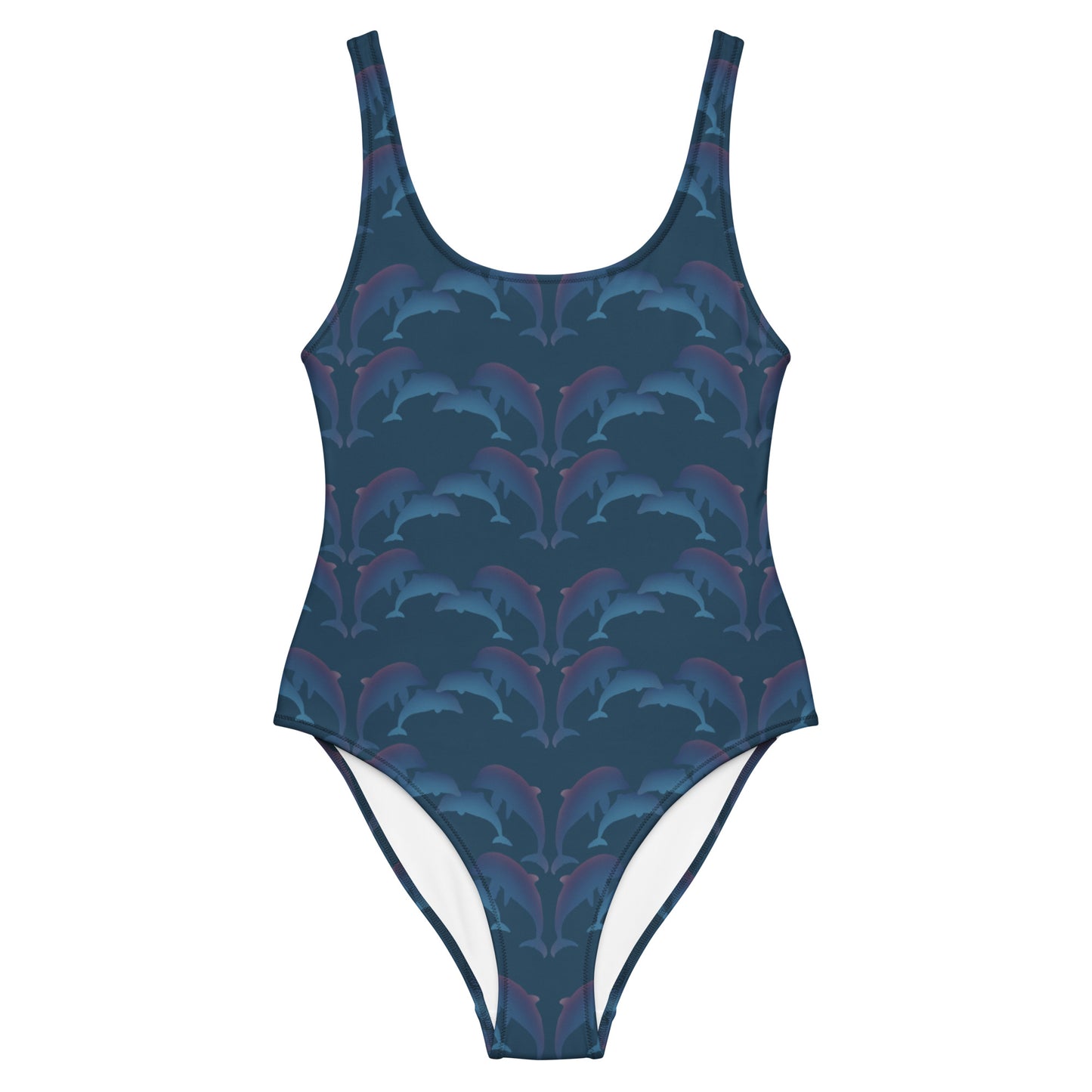 dolphins one piece swimsuit in ocean green