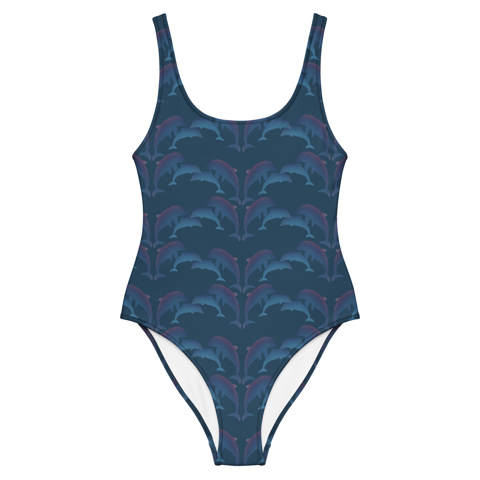 dolphins one piece swimsuit in ocean green