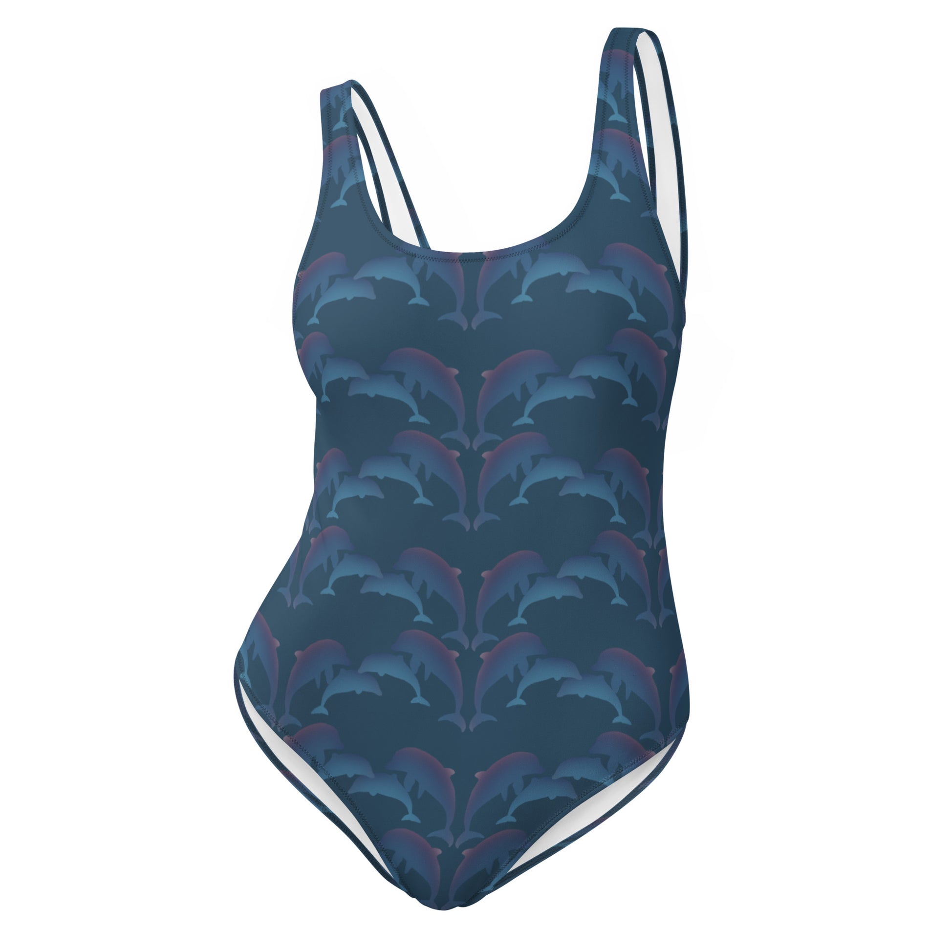 dolphins one piece swimsuit in ocean green