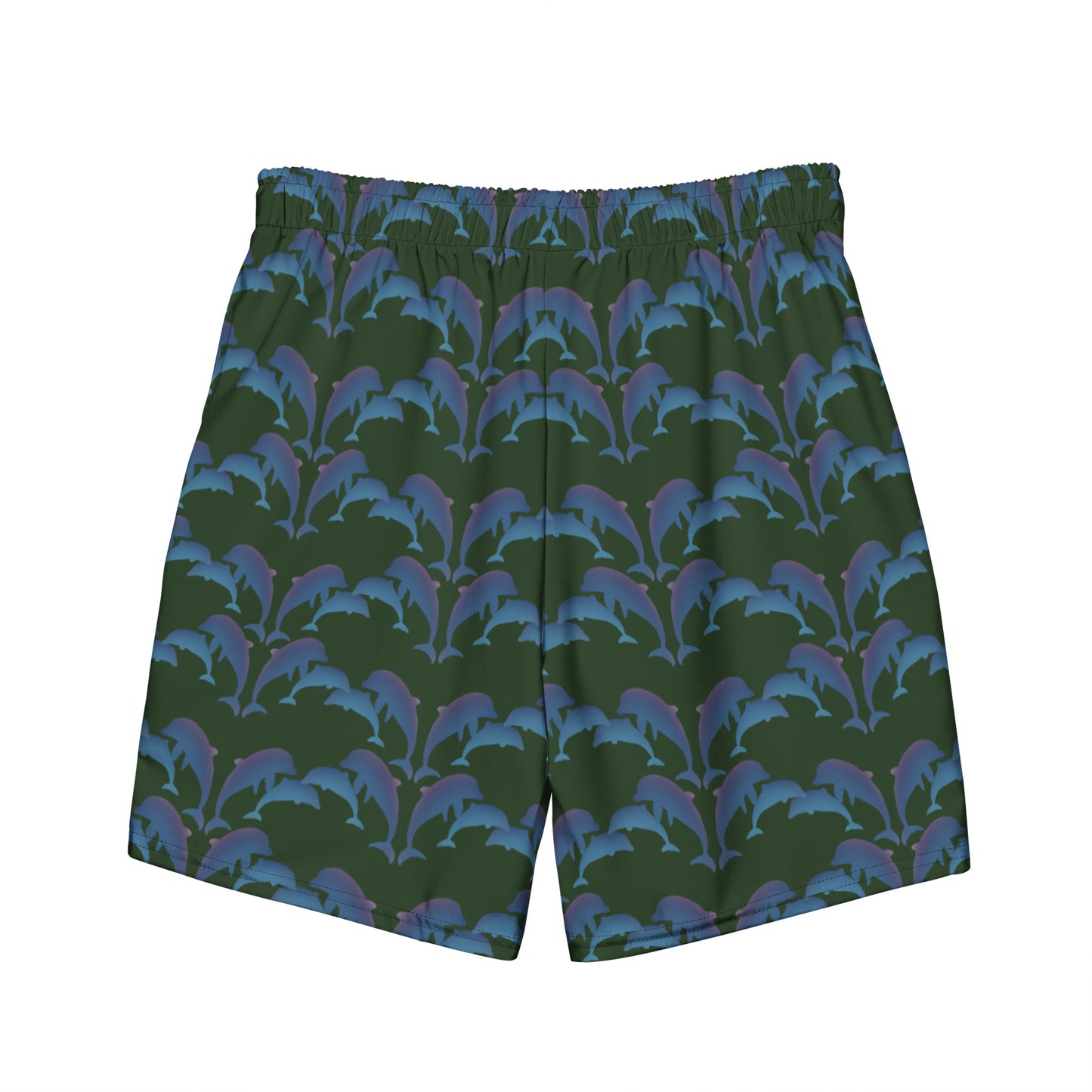 dolphins swim trunks on green