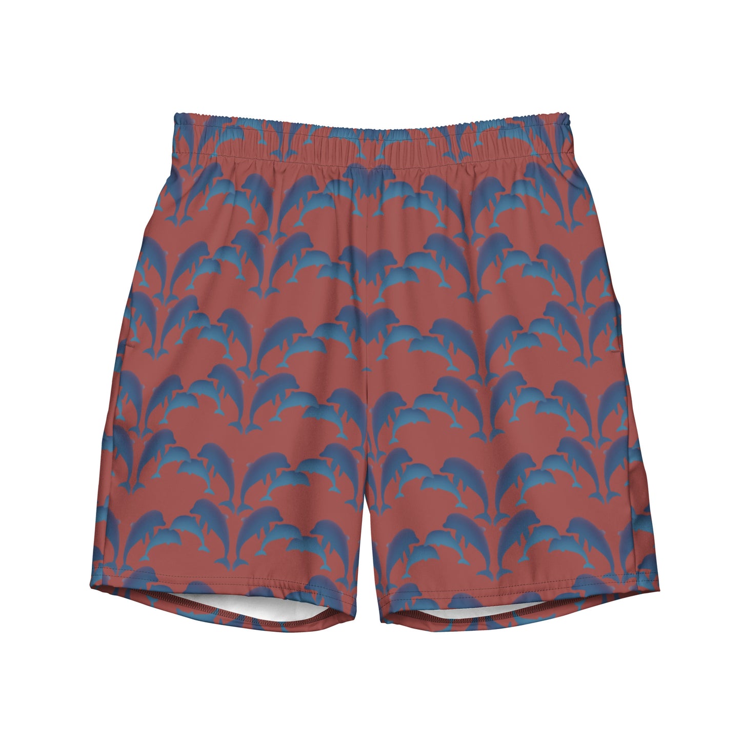 dolphins swim trunks in terracotta