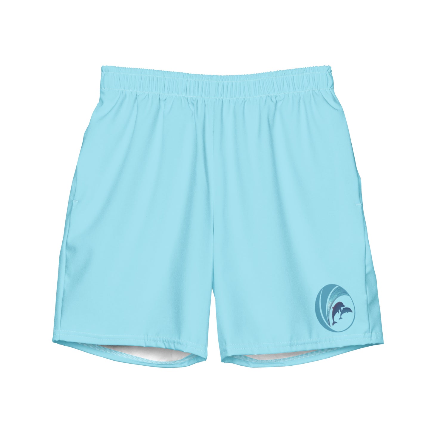 dolphins wave swim trunks in blue