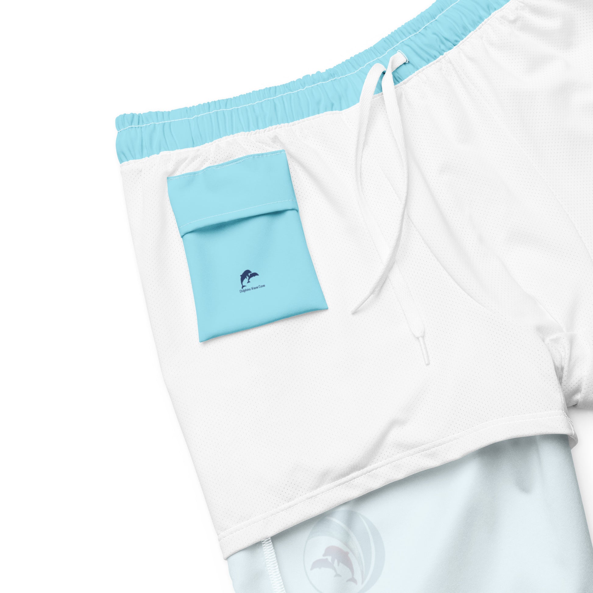 dolphins wave swim trunks in blue