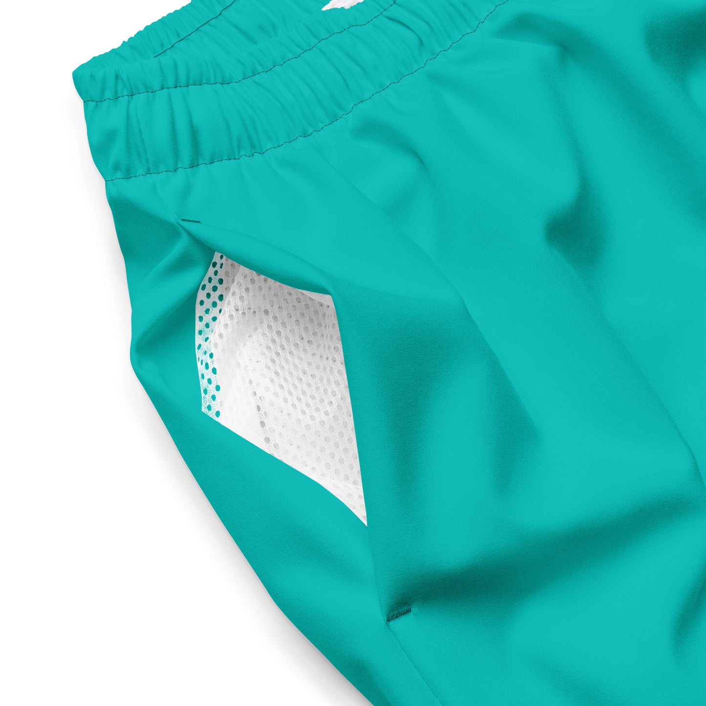 dolphins wave swim trunks in turquoise