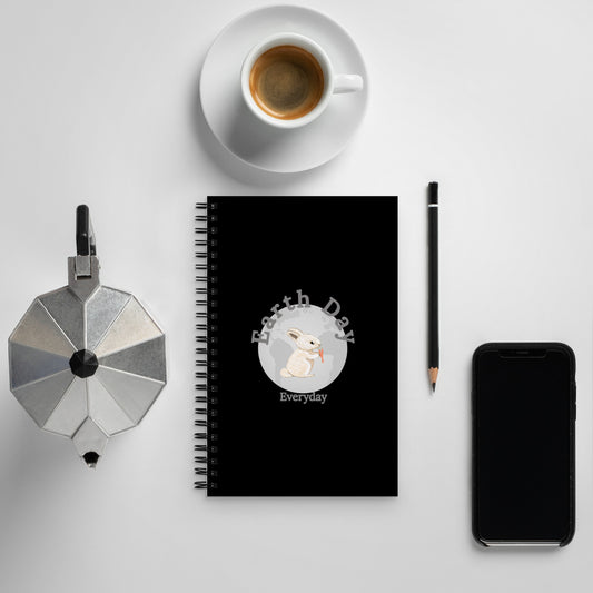 Earth Day Everyday Rabbit Spiral Notebook. This is a perfect gift for earth day, housewarmings and birthdays.