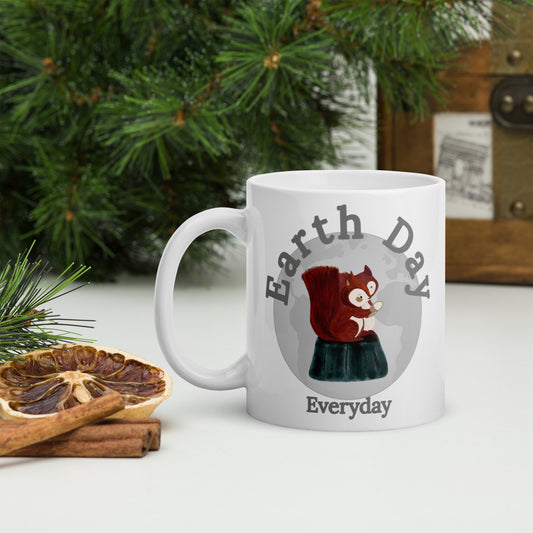 Earth Day Everyday Squirrels Ceramic Mug featuring squirrels