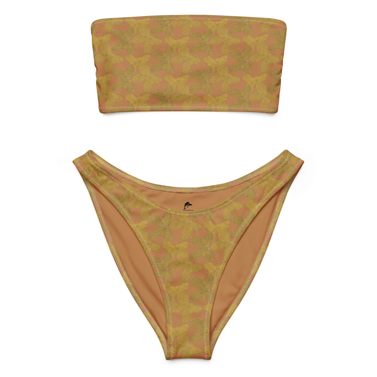 gold butterfly bandeau bikini, front