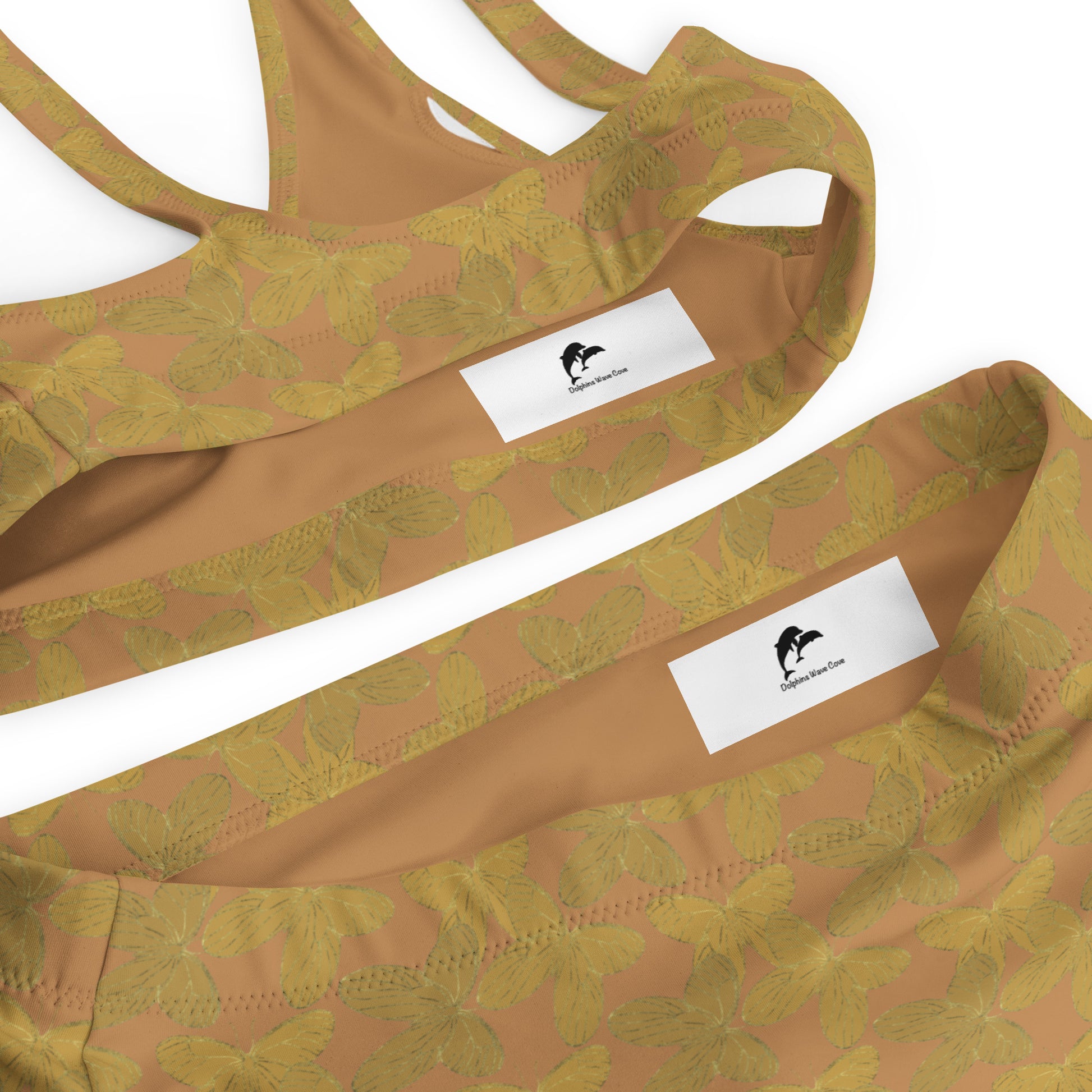 gold butterfly high waisted bikini two piece