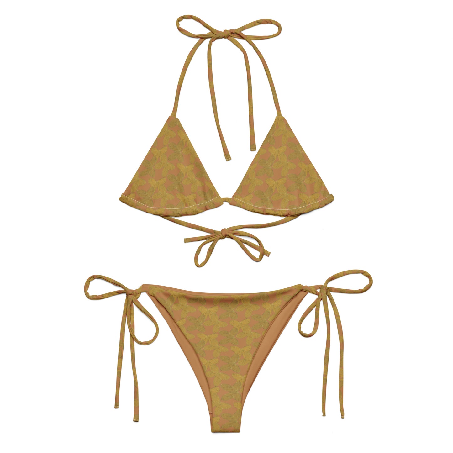gold butterfly string bikini triangle, front