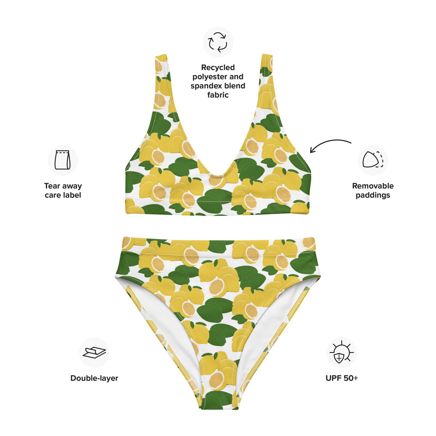 high waisted bikini with lemons