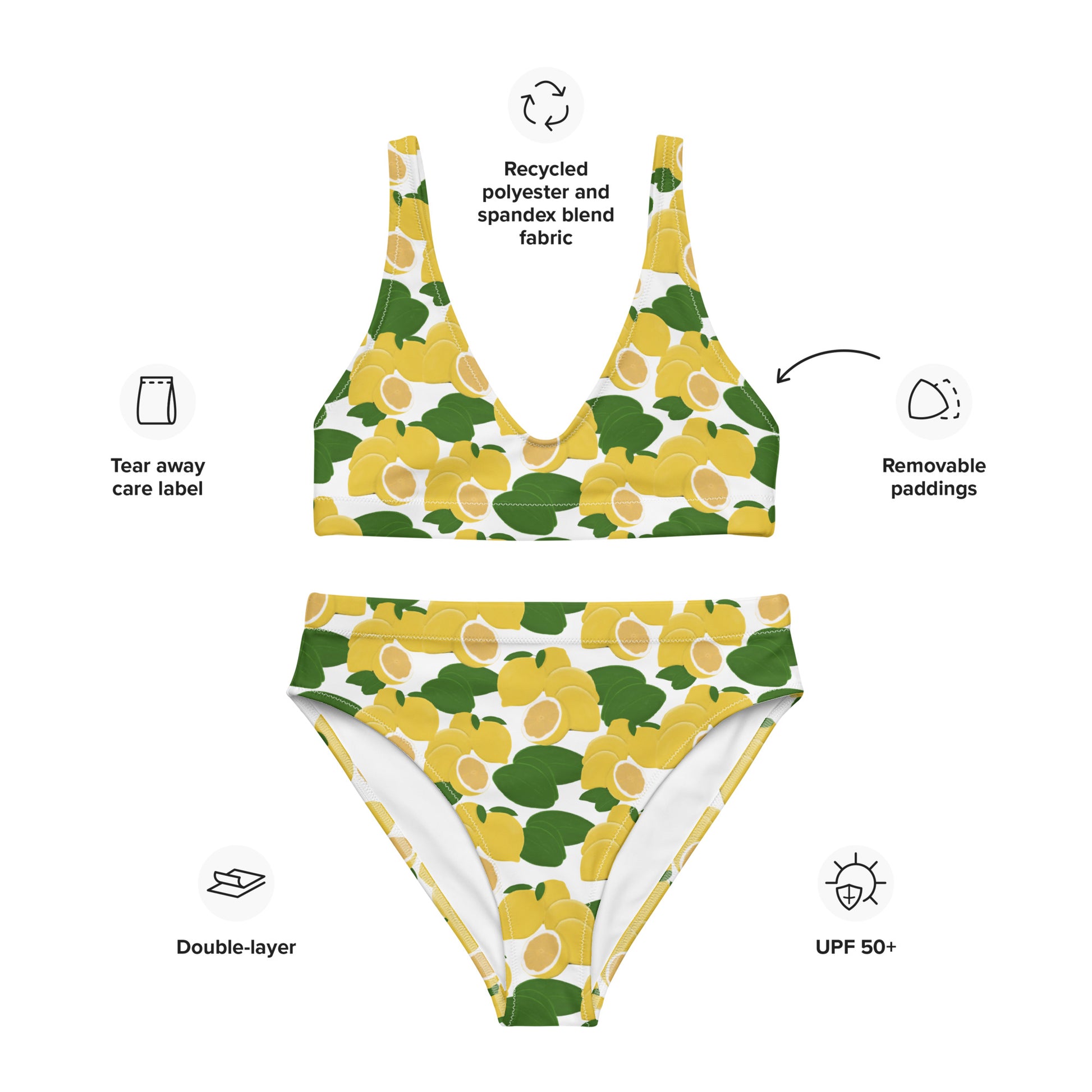 high waisted bikini with lemons