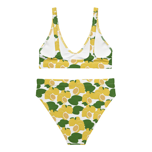 high waisted bikini with lemons