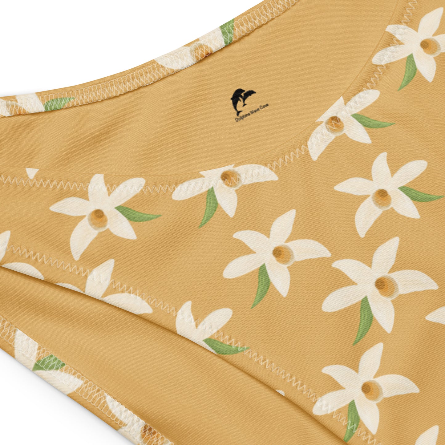 orchids bandeau bikini on yellow