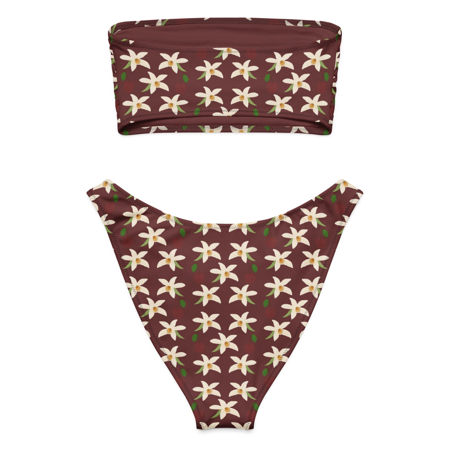 orchids cherry bandeau bikini