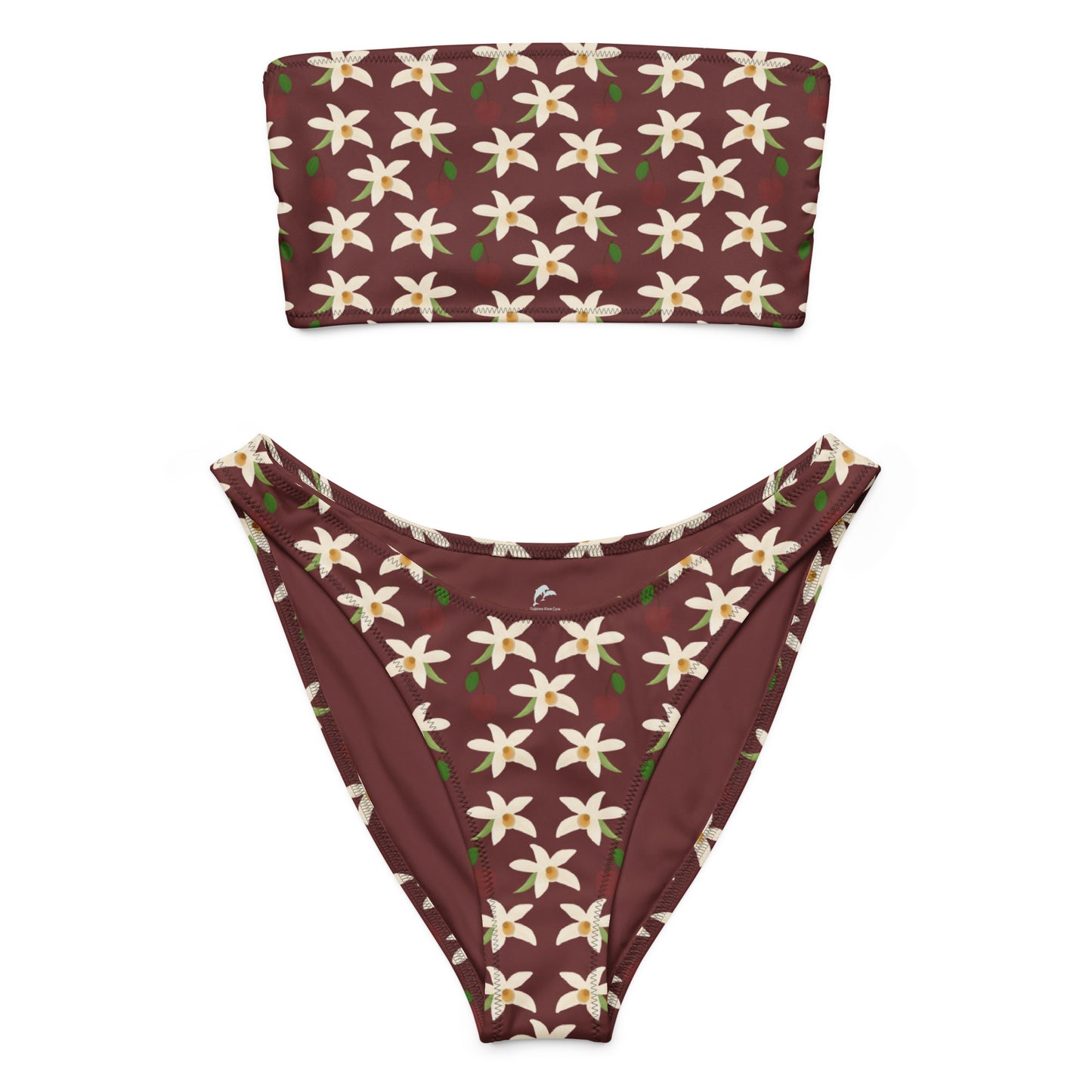 orchids cherry bandeau bikini